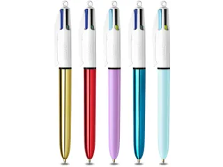 Balpen Bic 4kleuren My Bic medium assorti blik à 5 stuks - 3