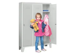 lockerkast v. kinderen,HxBxD 1300x780x300mm,3vak,RAL7035,front RAL7035 - 2