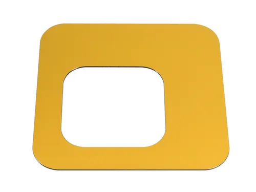 Oplegdeksel,V. Afvalbak 1X100L,Vierkant,1Opening,Staal,Geel
