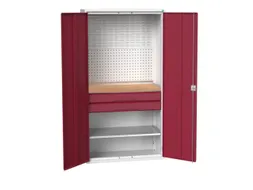 Systeemkast 2000x1050x550mm 1xlegbord 2laden RAL7035+RAL3004