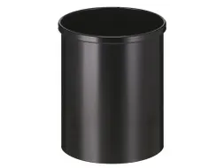 Ronde Papierbak Metaal 15 Liter Zwart