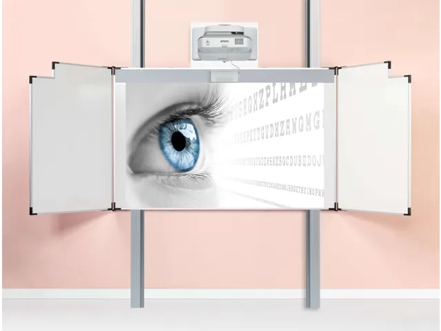 Projectiebord vijfvlaks 128x201cm kolom mat wit Extraflat touch finger