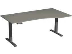 In hoogte verstelbaar bureau in vrije vorm,HxBxD 630-1280x1800x1000mm