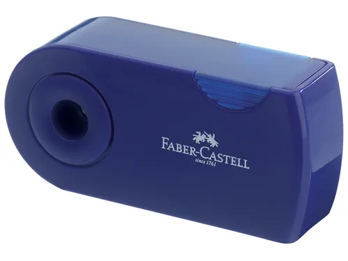 puntenslijper Faber-Castell "Sleeve" rood/blauw 2 gaats display a 12 s