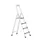 trapladder,eenzijdig,4treden,m. bekleding,stand H 0,75m,balk L 1,52m
