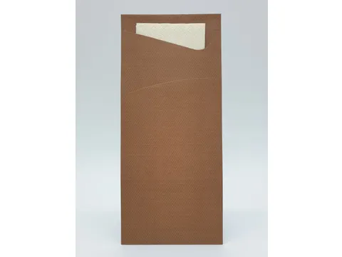 Duni Bestekzakje 8,5x19cm Café met crèmekleurig servet 500 Stuks