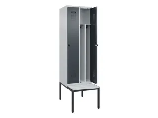 locker met bank,voor scheiding van kleding,HxBxD 2120x600x815mm,2vak - 1