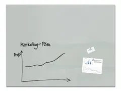 Glasmagneetbord Artverum grijs 90x120x1.8cm incl.2 magneten