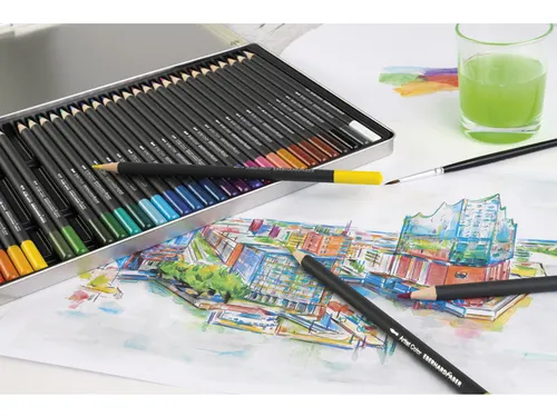 Aquarelpotlood Eberhard Faber Artist Color metalen etui a 36 stuks