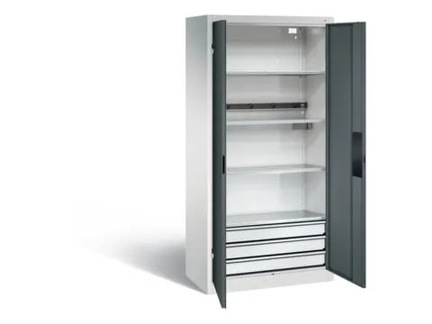 acculaadkast 1950x930x500mm 5stekkerdozen 230V cil.-slot front RAL7016