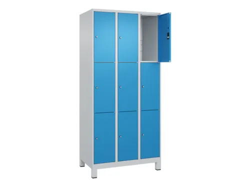 lockerkast,HxBxD 1950x900x500mm,3x3vakken,vak B 300mm,cil.-slot,voeten