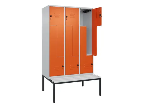 Z-garderobekast,HxBxD 2120x1200x815mm,6vak,vak B 400mm,draaigrendel