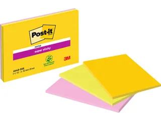 Memoblok 3M Post-it 6445 Super Sticky 152x101mm assorti Big Notes - 1