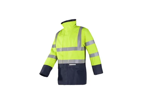 Sioen Elliston 7219 hi-vis parka, geel/marineblauw, maat 2XL, per stuk