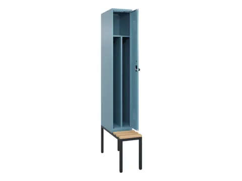 locker met bank,voor scheiding van kleding,HxBxD 2120x300x815mm,1vak