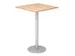 table haute HxlxP 1116x800x800mm carré pied à disque argent tube ron