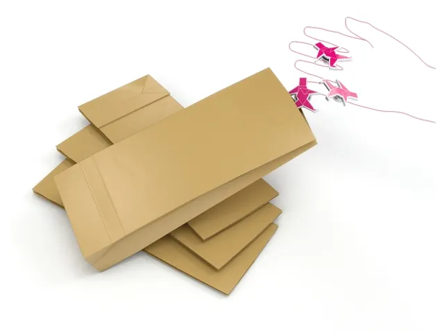 Monsterzak 230x350x30mm 120 Gram Bruin zelfklevend 250 Stuks