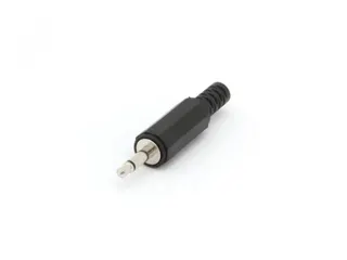 Mannelijke 3.5mm Mono Jack Plastic Zwart - 1