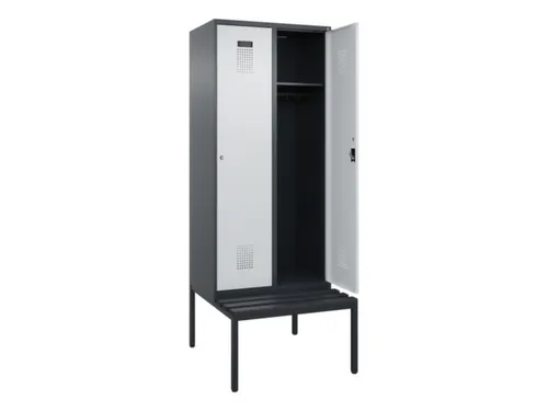 locker met bank,HxBxD 2120x800x815mm,2vak,vak B 400mm,cilinderslot
