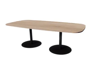 Linesto vergadertafel 240x120 deens ovaal robson eiken 25mm zwart - 1