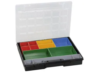 Bak voor kleine onderdelen,HxBxD 55x370x295mm,9bakken,PP,koffer zwart - 2