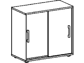 kantoor-schuifdeurkast HxBxD 720x800x425mm hout lichtgrijs 2 OH - 3