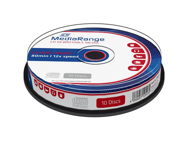 MediaRange CD-RW 80min 700MB 12x speed rewritable 10 stuks