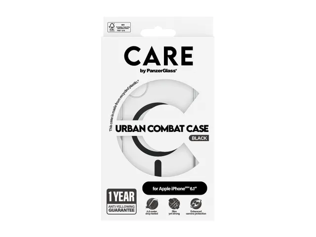 PanzerGlass CARE by Urban Combat Case Transparent w. Black MagSa