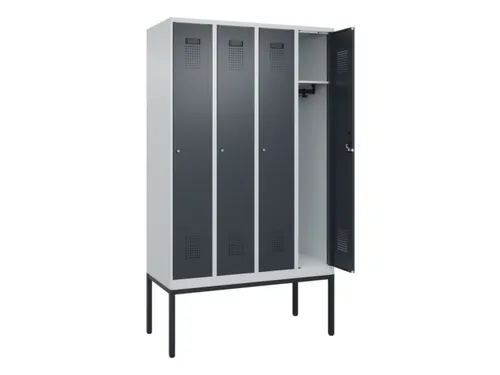 locker,HxBxD 2120x1200x500mm,4vak,vak B 300mm,cil.-slot,voetonderstel