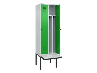 locker met bank,voor scheiding van kleding,HxBxD 2120x600x815mm,2vak - 1