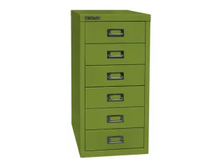 kantoor-ladekast HxBxD 590x279x380mm 6 laden romp + front groen staal - 4
