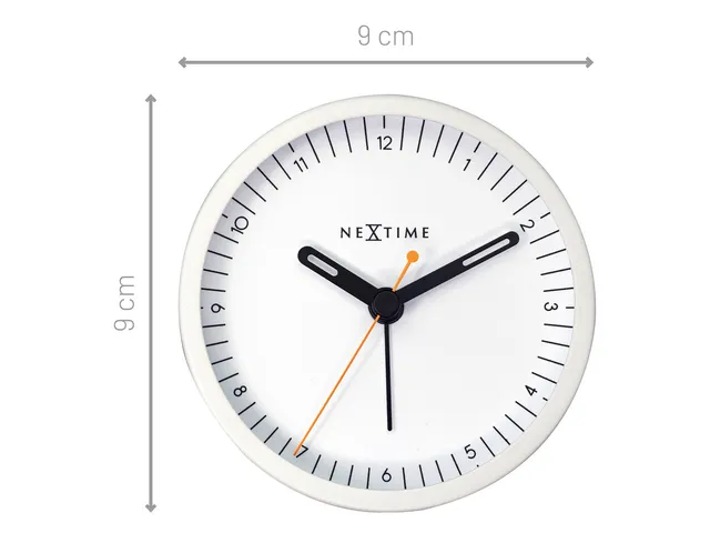 Wekker Nextime Small 9 cm wit