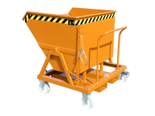 Kiepbak Staalplaat 1170x1200x1245mm Inh. 0.55m³ 1000kg Oranje