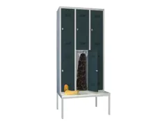 banklocker,dubbeldeks,HxBxD 2150x900x800mm,RAL7035,front RAL7016