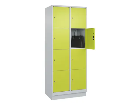 lockerkast,HxBxD 1950x800x500mm,2x4vakken,vak B 400mm,cil.-slot,sokkel