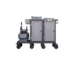 Reinigingswagen,2Kasten,2-4Zakhouders,4X6L Emmer,Mopwringer