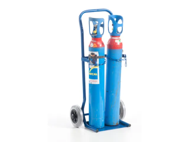 diable pour bouteilles,force 100kg,2x10l bouteille,a. chaîne,RAL5010
