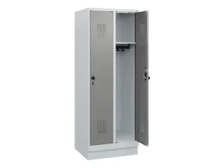 schoollocker,HxBxD 1630x600x500mm,2vak,vak B 300mm,draaigrendel,sokkel - 1