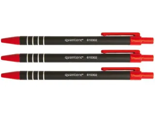 Balpen Quantore rubbergrip drukknop rood medium - 2