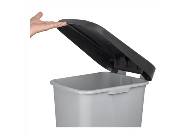Denox Afvalcontainer Grijs met zwarte deksel 110 liter