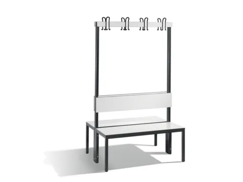 omkleedbank,HxLxD 1650x1000x760mm,HPL wit,frame staal RAL7021