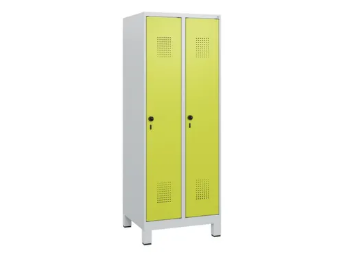 schoollocker,HxBxD 1630x600x500mm,2vak,vak B 300mm,draaigrendel,voeten