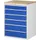 ladekast 1035x770x650mm 6laden cilinderslot RAL7035 RAL5010 beuken