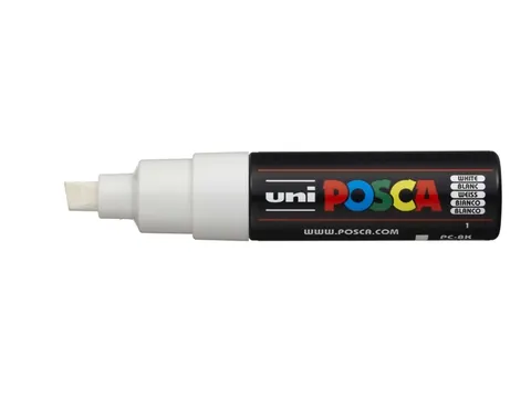 Verfstift Posca PC8K Brede punt 8mm schuin Wit