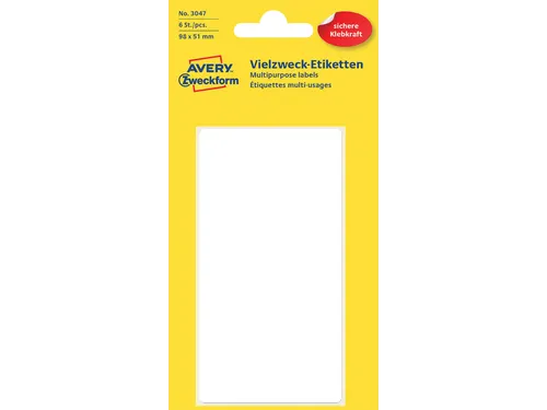 Etiket Avery Zweckform 3047 98x51mm wit 6stuks