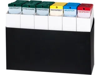 Goederenlabel 600 stuks 1dispenser PP op kleur gesorteerd met gelijnd - 2