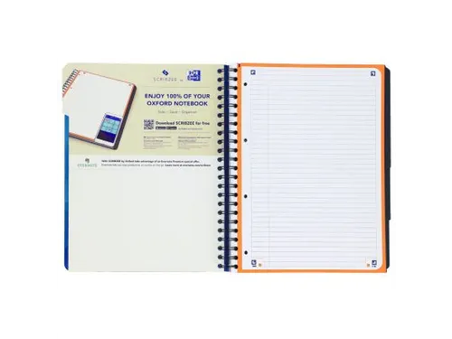 Projectboek Oxford Scribzee A4+ 4r Lijn 120vel Blauw