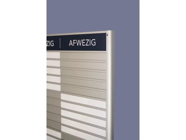 Menoor In-Uit bord 15 namen Aluminium Aanwezig/Afwezig Donkerblauw