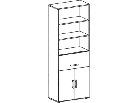 kantoorstelling HxBxD 2160x800x420mm lichtgrijs