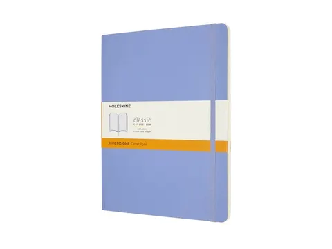 Notitieboek Moleskine XL 190x250mm lijn soft cover hydrangea blue